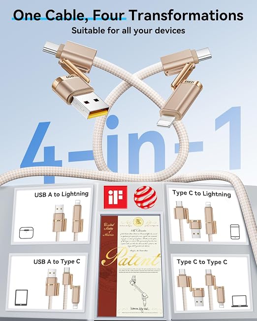 SHEZI 4-in-1 Compatible with USB C to Lightning Cable 60W Fast Charging &Data - Image 2