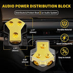 12V Power Distribution Block Car Audio 2 Way 0/2/4 Gauge in 4/6/8 Gauge Out - Image 2