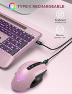 Wireless Keyboard and Mouse Backlits, Wrist Rest, LED Mouse, Rechargeable - Image 5