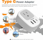 2 Pack UK Adapters for Travel, TESSAN Ireland Plug Adapter - Image 2