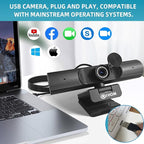 Webcam With Microphone and Speaker, 1080P Web Camera - Image 4