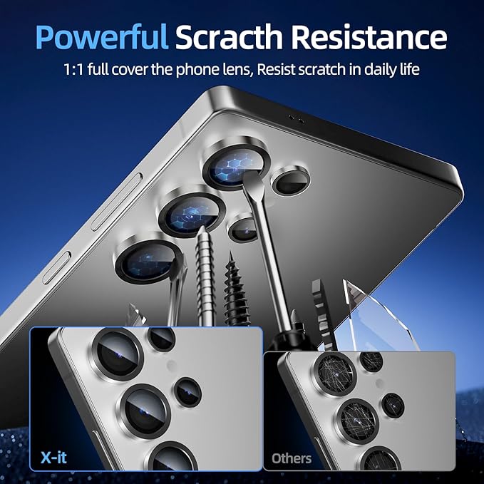 X-it Camera Lens Protector for Samsung S25 Ultra, 9H Tempered Glass, - Image 3