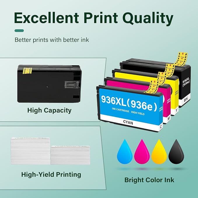936XL 936 9125e Ink Cartridges Combo Pack: Replacement - Image 6