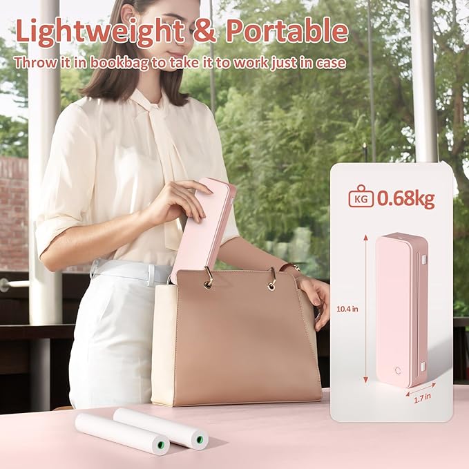 Inkless Portable Printer for Travel, Wireless Thermal Printer Supports 8.5 x 11 - Image 2