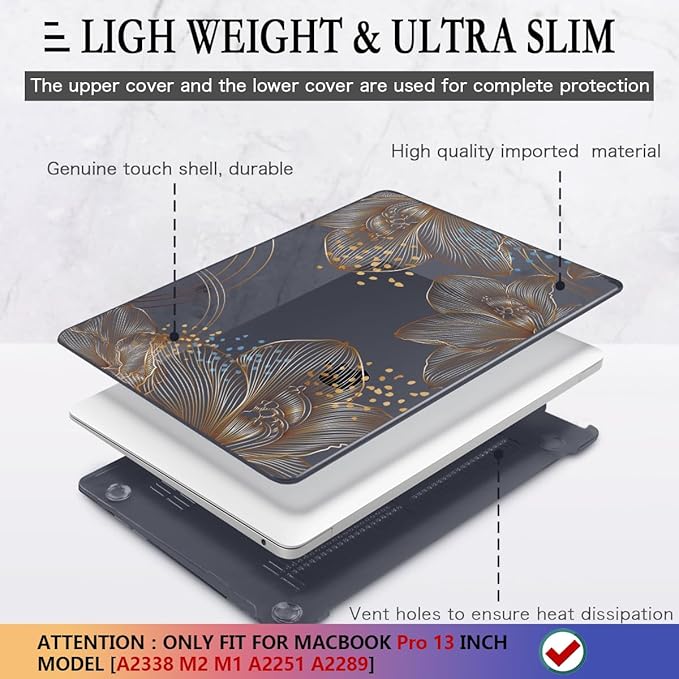 CISSOOK for MacBook Pro 13 inch Case 2025-2020 Release Model A2338 M1 M2 A2289 - Image 4