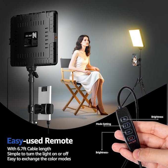 1-Pack LED Video Light Kit, NiceVeedi Photography Lighting Kit, 2800-6500K - Image 6