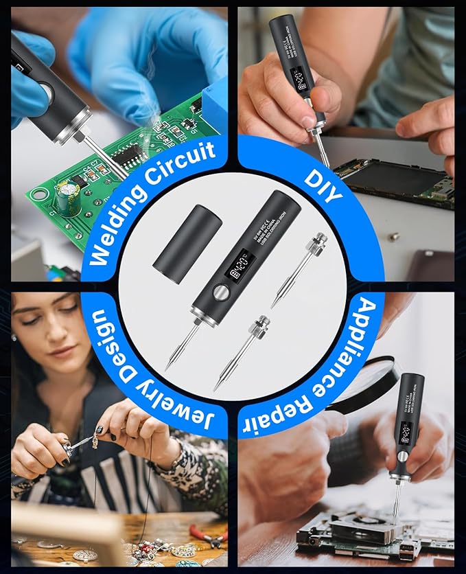 Cordless Soldering Iron Kit, 1400mAh Rechargeable Portable Cordless Soldering - Image 7