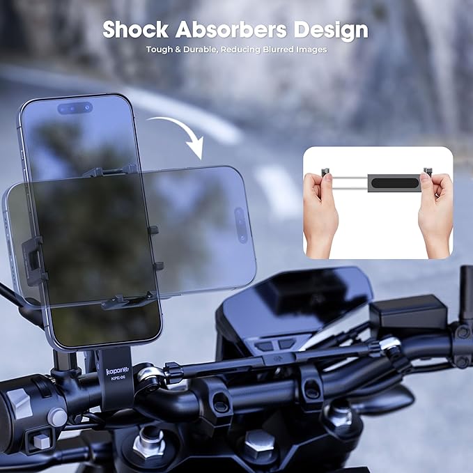Riding Phone Clip Kit, Dual Knob Single Socket Arm and Aluminium Handlebar Base - Image 3