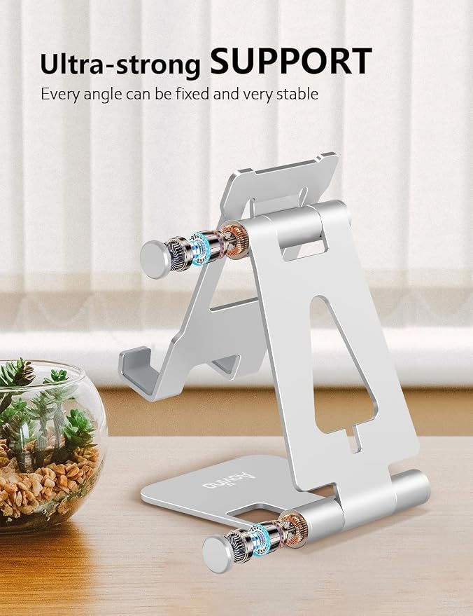 Cell Phone Stand for Desk, Adjustable Desktop Phone Holder Stand, Foldable - Image 4