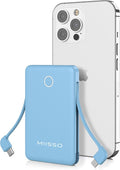 6000mah Ultra Slim Built in Cables Power Bank, Card Size Built in USB C Cords by MIISSO