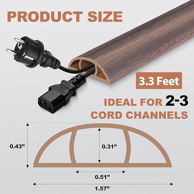 Floor Cord Cover for Wires on Floor Self Adhesive Cord Hider Floor Cable - Image 6
