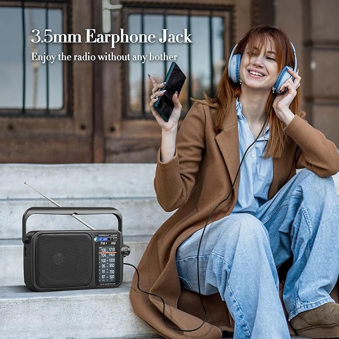 AM FM Radio with Best Reception, Battery Operated Radio or AC Power, Large Dial - Image 5