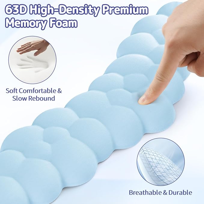 Cloud Wrist Rest for Keyboard and Mouse, Memory Foam PU Leather Keyboard Wrist - Image 4