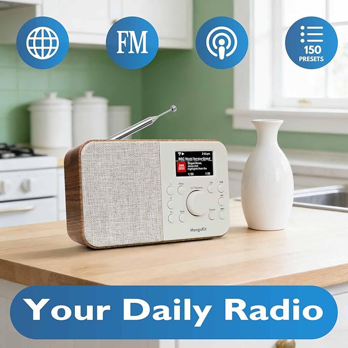 SR-L WiFi Internet Radio, Podcast Player, 150 Presets, Portable FM Radio - Image 2