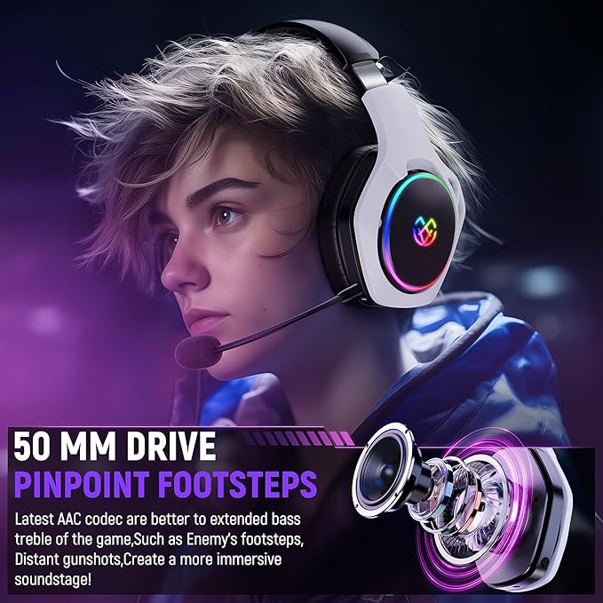 2.4GHz Wireless Gaming Headset for 40Hr+, Gaming Headphones for Ps5 - Image 2
