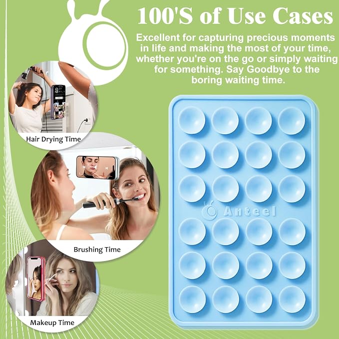 Anteel Medium-Sized Silicone Suction Phone Case Adhesive Mount, Enhanced - Image 3