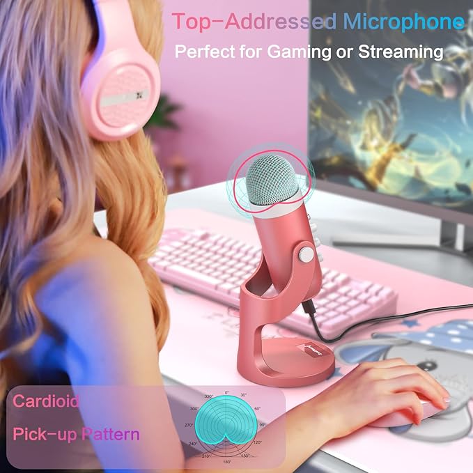 ZealSound Gaming USB Pink Microphone - Image 6