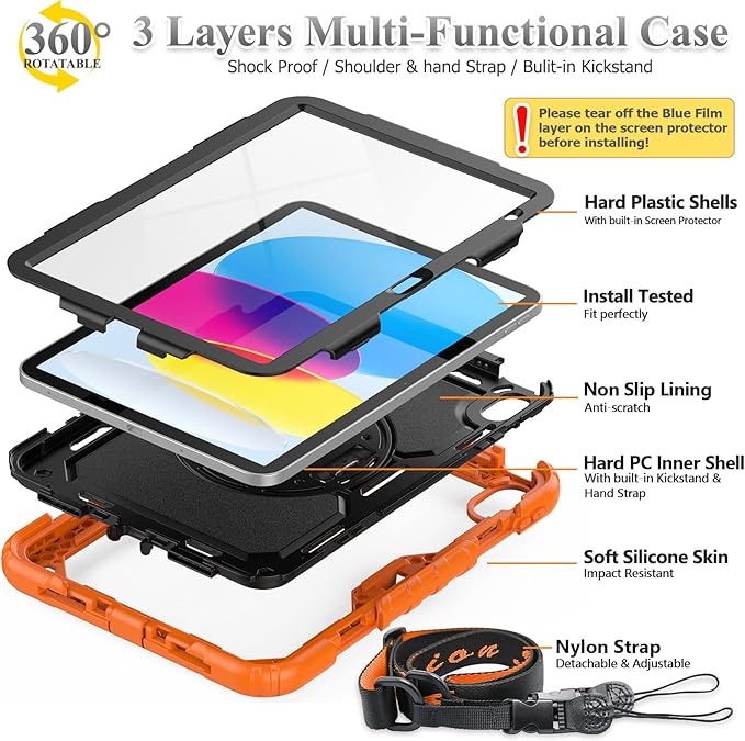 SEYMAC stock Case for iPad 11th/10th Generation 11''/10.9'' 2025/2022, - Image 5