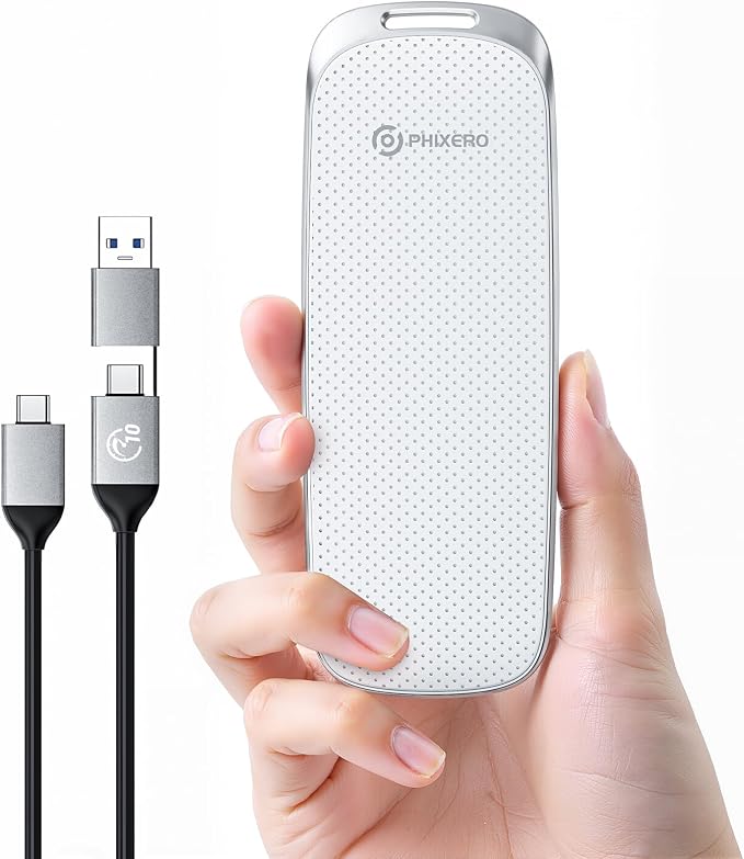 PHIXERO P10PRO External NVMe SSD 2TB, USB 3.2 Gen2, Includes 2-in-1 USB C Cable by ProvidingSolutionsforDataStorage