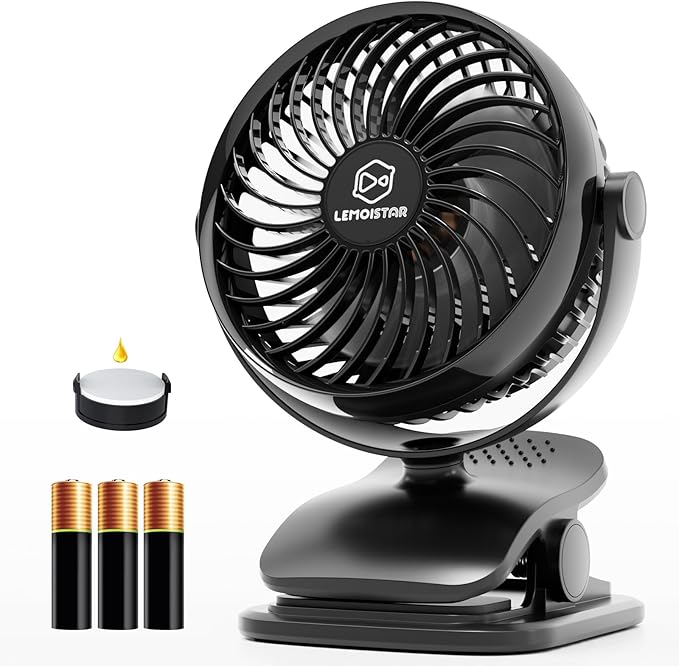 Shinebella AA Battery Powered Clip on Fan by Shinebella
