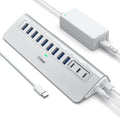 Powered USB Hub 10Gbps, intpw YH9AC 12 Port USB C Hub by intpw