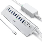 Powered USB Hub 10Gbps, intpw YH9AC 12 Port USB C Hub by intpw