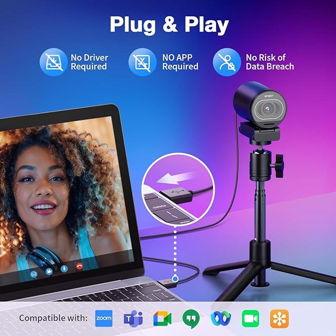 EMEET S600 4K Webcam with Tripod - Image 3