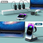 Wireless Charger for iPhone, Foldable 3 in 1 Fast Charging Station/Stand/Multi - Image 8