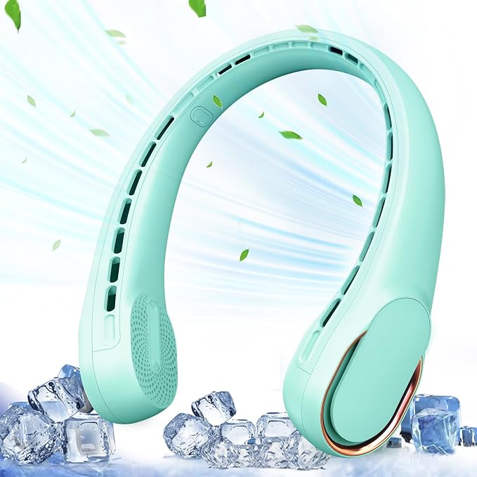 Portable Neck Fan, Neck Fans for Women, 4000 mAh Rechargeable Personal Fan by ASNUG