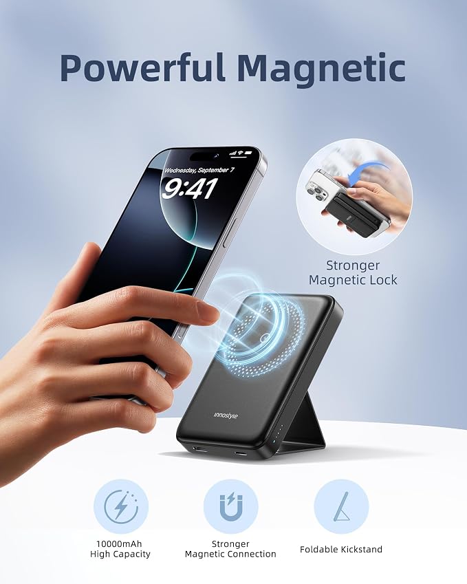 Magnetic Power Bank 3-in-1: 10000mAh MagSafe Wireless Charger - Image 2