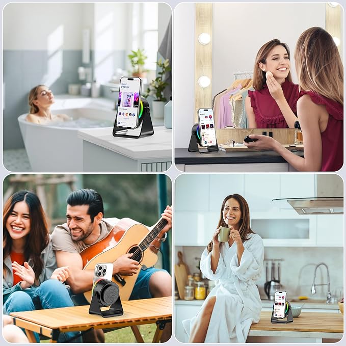 Wireless Induction Speaker- 4 in1 Bluetooth Speaker Phone Stand - Image 8