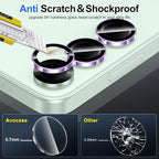 for Samsung Galaxy S25 Camera Lens Protector, Individual Metal Ring Tempered - Image 3