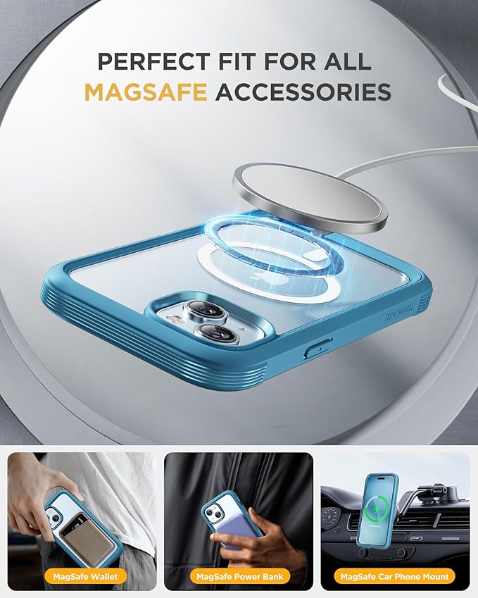 Miracase Glass Series for iPhone 15 Case Full-Body Magnetic Bumper Case - Image 3