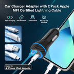 MOCA 51W QC 3.0 Fast Charging W/ 2pcs 3.3ft A-P/C-P Cable Car Charger - Image 4
