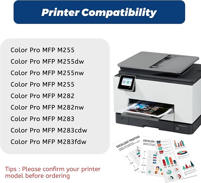 206A Toner Cartridge Black Cyan Yellow Magenta 4 Pack, - Image 2