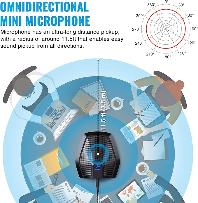 TONOR Conference USB Microphone, Omnidirectional Condenser PC Mic - Image 3