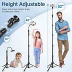 82" Tripod for iPhone, Phone Tripod Compatible - Image 2