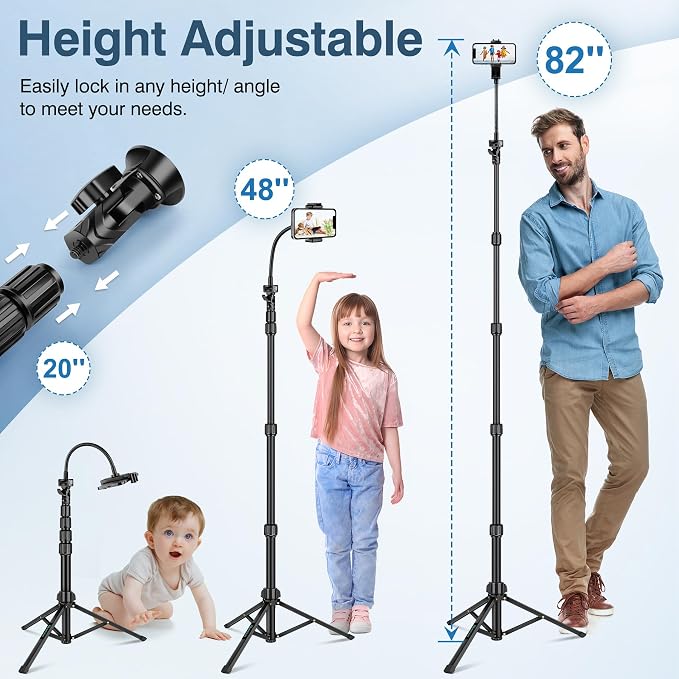 82" Tripod for iPhone, Phone Tripod Compatible - Image 2