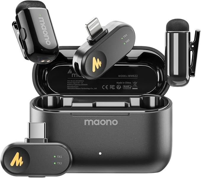 MAONO WAVE T1 Mini Wireless Lavalier Microphone by MAONO