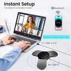 Conference Speaker with Microphone 360°Voice Pickup USB-C Speakerphone Home - Image 5