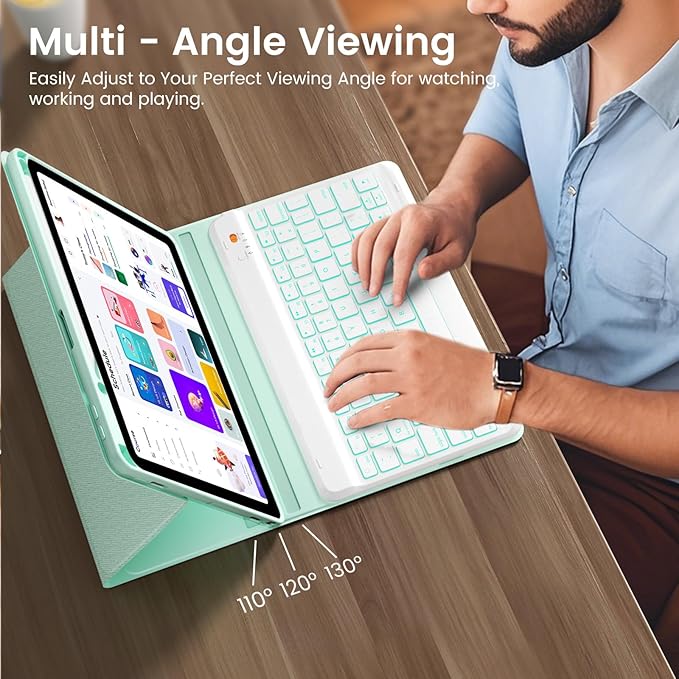 Keyboard Case for iPad Air 5th/4th Pro 11 inch, 7-Color Backlit Detachable - Image 8