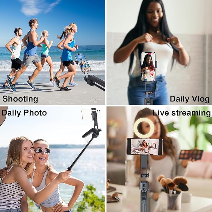 Extendable Auto Face Tracking Phone Tripod Stand, 360° Rotation Selfie Sticks - Image 6