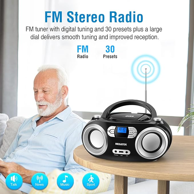 MEGATEK Portable CD Player Boombox - Image 7