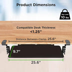 Kt4 Clamp on Keyboard Tray, Adjustable Slide Out Drawer - Image 4