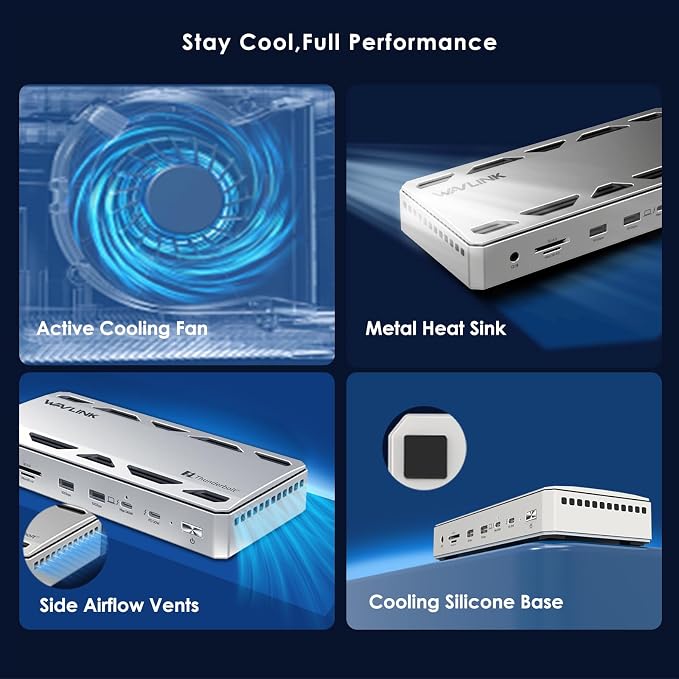 WAVLINK Thunderbolt 5 Docking Station, 12-in-1 Thunderbolt 5 Dock - Image 8