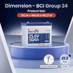 24V 50Ah LiFePO4 Lithium Battery Enhanced Version, Max Continuous Discharge 1.2C - Image 2