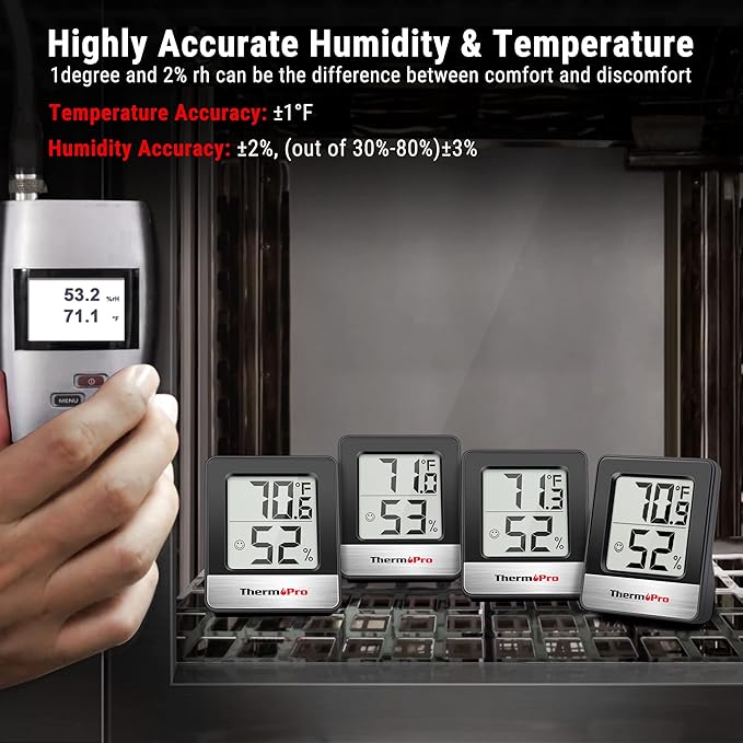 ThermoPro TP49 3 Pieces Digital Hygrometer Indoor Thermometer Humidity Meter - Image 4