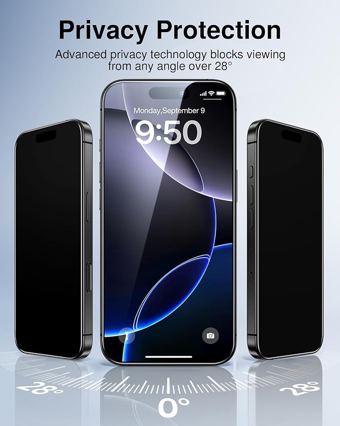 SMARTDEVIL 2 Pack for iPhone 16 Pro Max Privacy Screen Protector, Military - Image 3