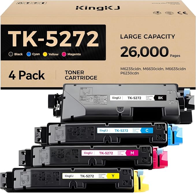TK-5272 TK5272 Toner Cartridge 4-Pack High Yield Replacement by KingKJInkToner