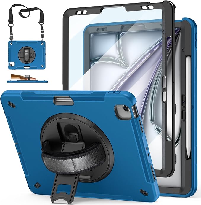 Case for iPad Air 13 Inch M3 2025 & M2 2024: Military Grade Cover for iPad Pro by MiesherkSTOCK